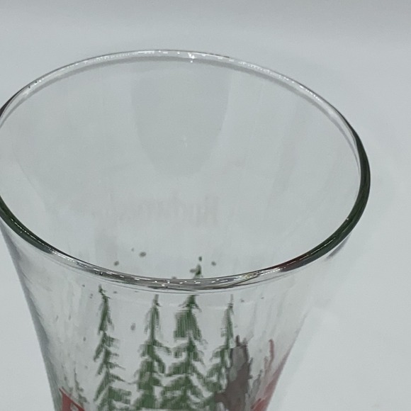 Budweiser Beer Glasses 1996 Plisner VTG Clydesdale Christmas Glass 7" Lot Of 2 - Picture 13 of 16